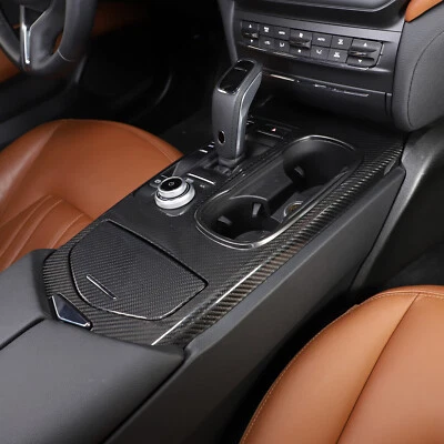 Cubierta de fibra de carbono para panel de engranajes de control central para Maserati Ghibli 2017-2023 Foto 1 de 4