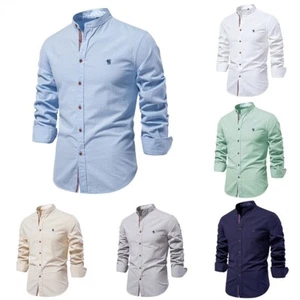 Herren Langarm Hemd Freizeitshirt Hemden Businesshemd Oberteile Casual Tops - Bild 1 von 19