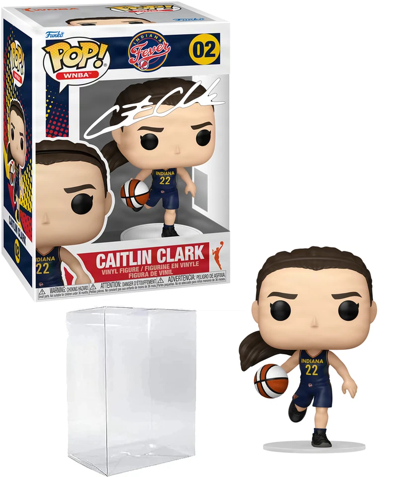 Caitlin Clark #02 Facsimile Autographed Funko POP! WNBA: Indiana Fever with Case