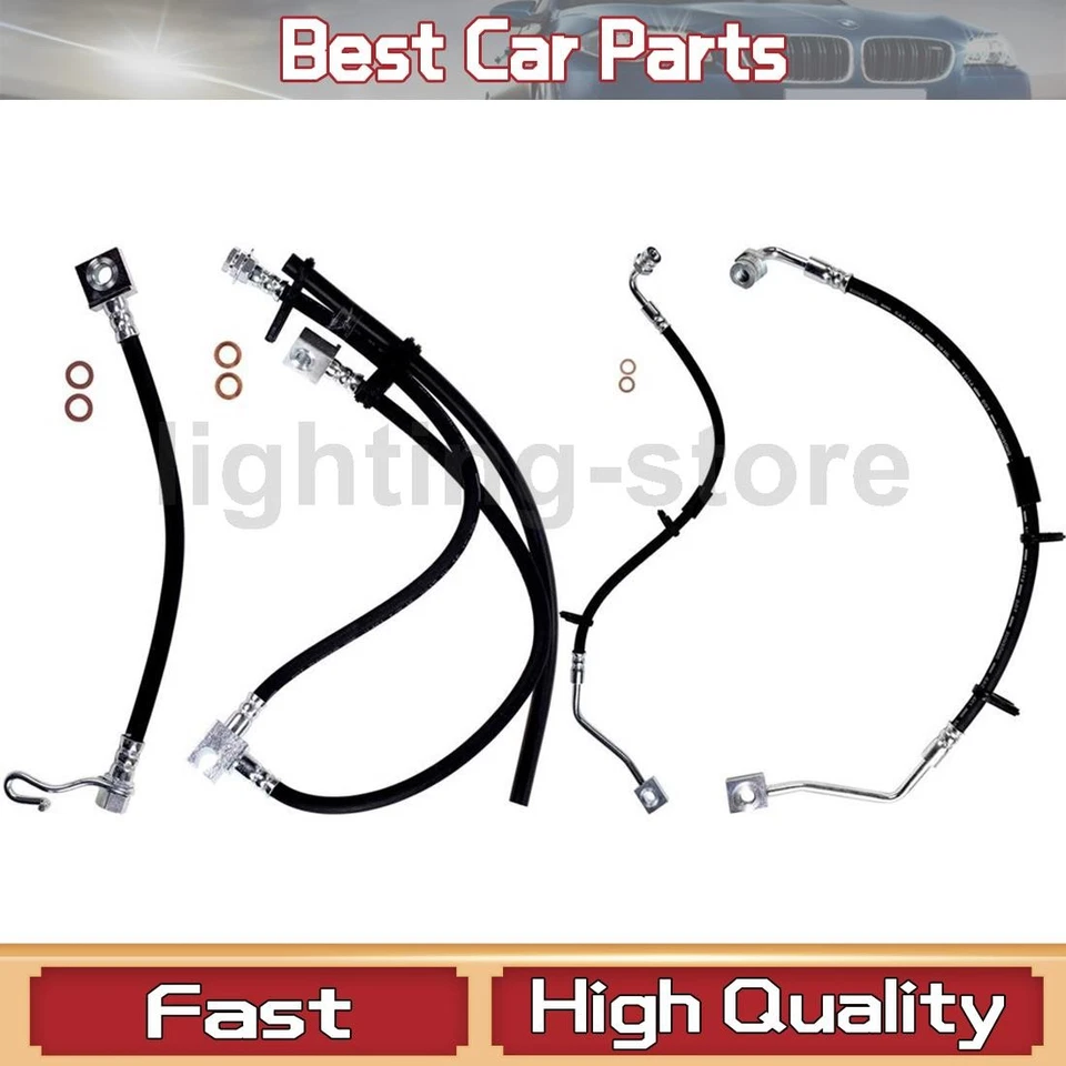 4 líneas de freno de manguera hidráulica de freno delantero trasero para Ford E-450 Super Duty 5,4 L Foto 1 de 4