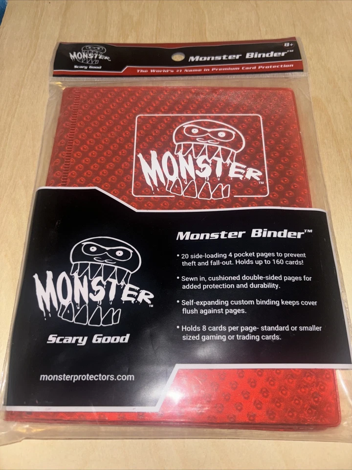 Carpeta de tarjetas coleccionables Monster roja de 4 bolsillos   Foto 1 de 1