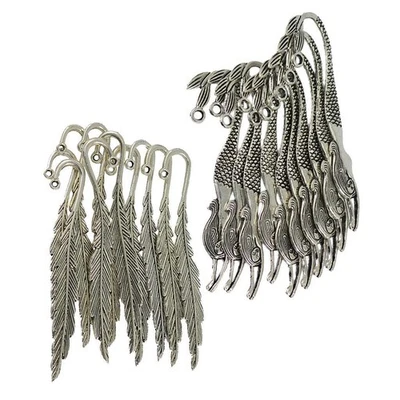 20 Pezzi Segnalibro Metallo Piuma Sirena Boradatura Fai Da Te Argento Lega - Immagine 1 di 4
