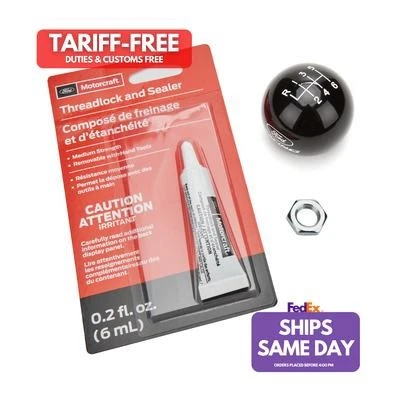 Ford M-7213-M8, One Black Plastic 6-Speed Shift Knob Performance Racing Parts - Image 1 of 4