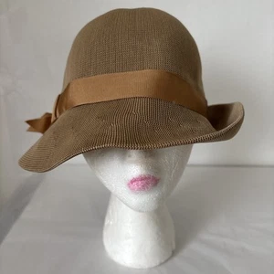 Kangol Damen Bambus Cloche Hut beige Sommer Beachy Chic - Bild 1 von 9