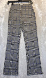 Urban Outfitters Hose Damen XS Hahnentritt kariert gerades Bein Stretch Freizeit - Bild 1 von 9