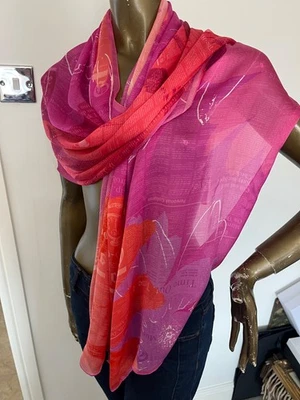 Bufanda de seda John Galliano larga enrollada a mano estampado NOTICIAS Foto 1 de 4