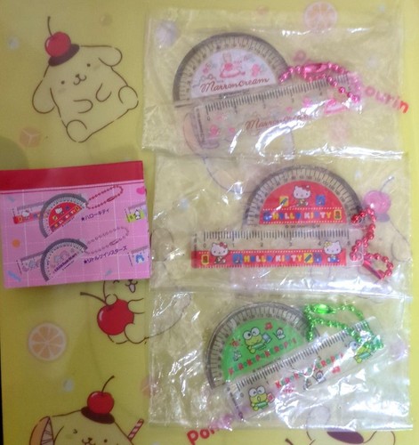 Sanrio Characters Retro Ruler Protractor Keychain 3 Piece Set | eBay ...