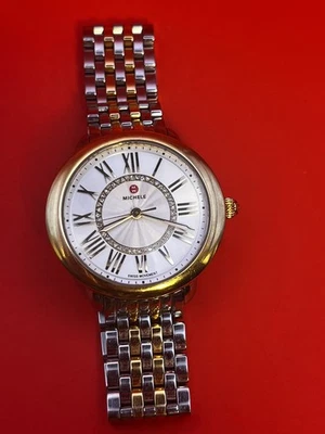 Michele Serein Mid Two-Tone With Diamond Sunray Dial Ladies Watch MWW21B000148 - Image 1 of 4