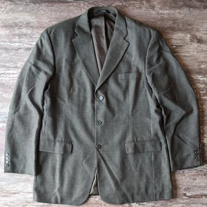 Haggar collections 44 L 3 button sport coat Blazer Jacket brown Worsted Wool - Picture 1 of 13