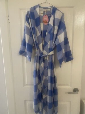 Peter Alexander Ladies Blue Check Dressing Gown Small GREAT CHRISTMAS GIFT - image 1 of 3