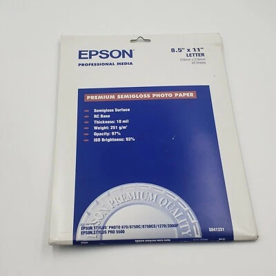 Epson Professional Media S041331 20-Pc. 8.5 x 11"Letter Premium Semi-Gloss Photo - Image 1 of 2