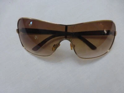 Vtg Colors In Optics LTD Golden  Rim Brown Lens Shield Sunglasses A149 - Image 1 of 4