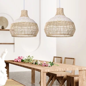 Arturesthome Handwoven Rattan Pendant Lighting Tropical Vine Light Lampshades US - Picture 1 of 16