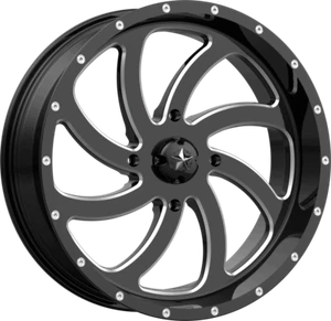 Rueda Interruptor MSA M36 Negro Brillante Fresado 22x7 4/156 4+3 UTV SXS Rueda - Imagen 1 de 1