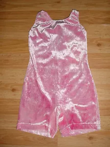 Girls Gymnastics-Dance-Tumbling-Skating Skate Leotard Pink Glitter Costume-6x-7 - Picture 1 of 1