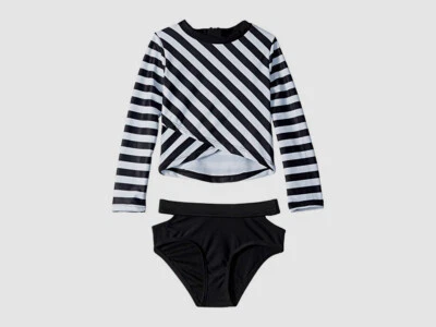 $37 Appaman Kids черный белый в полоску Oceana длинным рукавом SPF защиты комплект размер 7 - Изображение 1 из 2