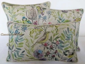 VOYAGE "MORNING CHORUS" LINEN - HANDMADE PIPED CUSHION COVER - VARIOUS SIZES - Picture 1 of 9
