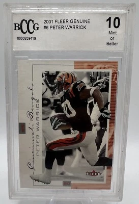 2001 Fleer Genuine #6 Peter Warrick Graded BCCG 10 Near mint Or Better - Image 1 of 2