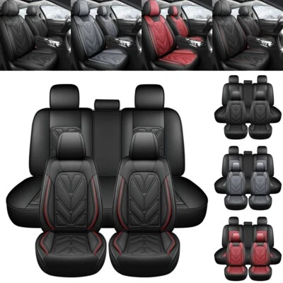 For Nissan Luxury Leather Car Seat Covers Full Set 5-Seats Front Rear Protectors - Image 1 of 4