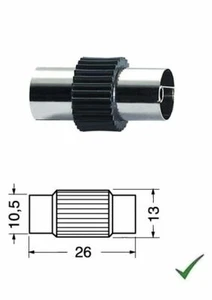 Raccordo Adattatore Antenna TV Femmina Femmina Guinto Prolunga Antenna - Foto 1 di 2