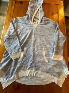 Mod-O-Doc women’s size large blue and white pullover hoodie lightweight - Picture 1 of 12