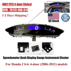 For 06-11 Honda Civic Sedan Speedometer Dash Display Gauge Instrument Cluster US - Picture 1 of 19