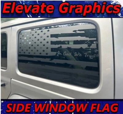 2019-2026 Fits Jeep Wrangler Stripes Side Window Flag Vinyl Decals Auto Graphics - Imagem 1 de 4