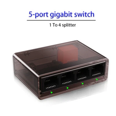 Gigabit switch dock station network cable splitter Adapter 1000M RJ45 Ethernet - Image 1 of 4