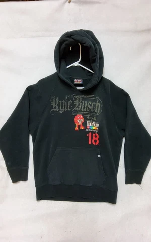 Chase Authentics Kyle Busch Hoodie Men's Large Black M&M's Long Sleeve Cover