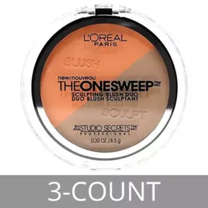 Set of 3 L'Oreal The One Sweep Sculpting Blush Duo, 825 Nectar Peach, Sealed - Picture 1 of 2