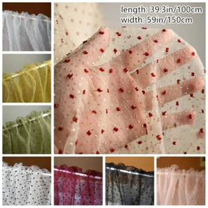 Mesh Sheer Dot Fabric Cloth Soft Costume Wedding Dress Sewing Handcraft DIY - Picture 1 of 21
