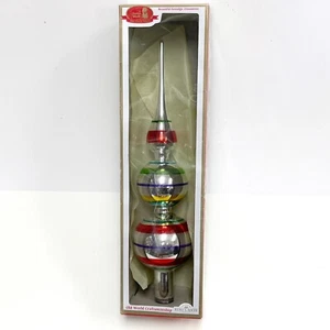 Kurt Adler Glass Tree Topper 12" GG1400 3 Tier Early Years Christmas Vintage - Picture 1 of 10