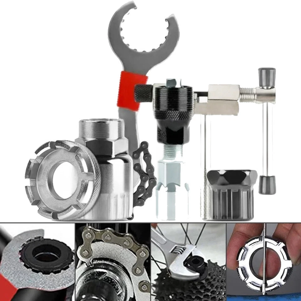 6PCS Bicycle Repair Tool Kit Crank Chain Cutter and Freewheel Puller US - Image 1 of 4