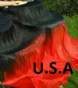 Seide Fanschleier Bauchtanz 100 % Seide Schnellversand USA Shop KOSTENLOSES GESCHENK - Bild 1 von 2