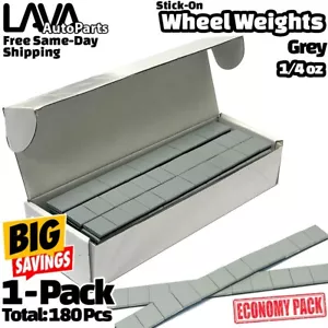 1 Box 1/4 oz Grey Wheel Weights Stick-on Adhesive Tape Total 180 Pcs Lead-Free - Picture 1 of 3