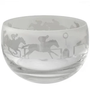 Cuenco de cristal de carreras de caballos cuenco grabado animo vidrio decoración de adornos para el hogar - Imagen 1 de 2