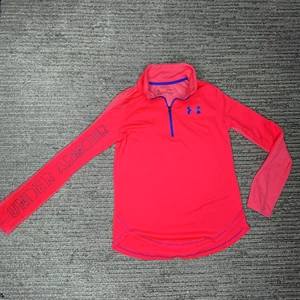 Under Armor Size L Girls Shirt Long Sleeve Active Quarter Zip Pink - Picture 1 of 10