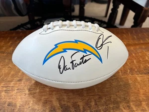 Dan Fouts Quentin Johnston Signed Los Angeles Chargers Football JSA Coa - Picture 1 of 6