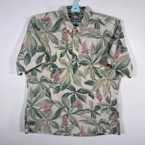 Reyn Spooner Shirt Mens 2XL Beige Hawaiian Floral Button Up Camp Casual Popover - Picture 1 of 7
