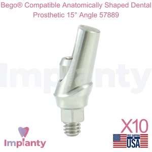 10x Bego® Compatible Prótesis Dentales en Forma Anatómica Ángulo 15° 57889 - Imagen 1 de 6