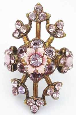 Anillo Michal Negrin Lila Cristales de Swarovski Floral Púrpura Estrás Años 90 Y2K Foto 1 de 4
