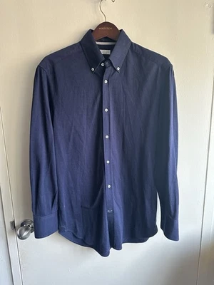 Camisa Brunello Cucinelli Jersey Azul Marino Abotonada EU50 Foto 1 de 4