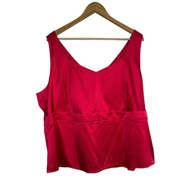 Top Babydoll Talbots Mujer 22W Rojo Seda Elastizado Y2K Romántico Maduro Foto 1 de 4