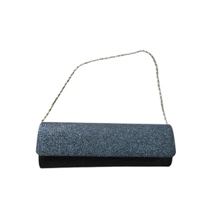 Borsa a tracolla vintage Y2K blu navy strutturata scintillante oblunga HOCO ballo ritorno a casa - Foto 1 di 8