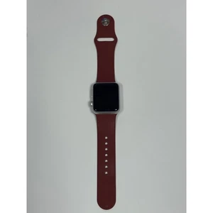 Apple Watch Series 1 38mm Aluminum Case Silver Red Sport Band Parts only - Picture 1 of 3