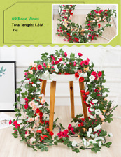 6ft Artificial Silk Rose Fake Flower Ivy Vine Leaf Garland Wedding Party Decor