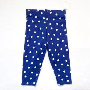 NWT Mini Boden Blue White Polka Dot Cropped Leggings, Size 11/12 - Picture 1 of 4
