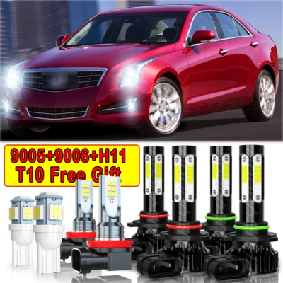 For Cadillac ATS 2016-2017 6000K LED Headlight Hi/Lo + Fog Light Bulbs Kits Qty6 - Image 1 of 4