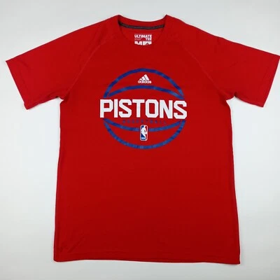 ADIDAS Climalite Detroit Pistons T-Shirt NBA Basketball Men's Size Medium - Image 1 of 4