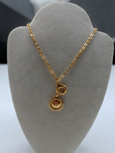 GIVENCHY Collana Bottone Logo Motivo Ciondolo Oro Autentica con Etichetta Prodotto